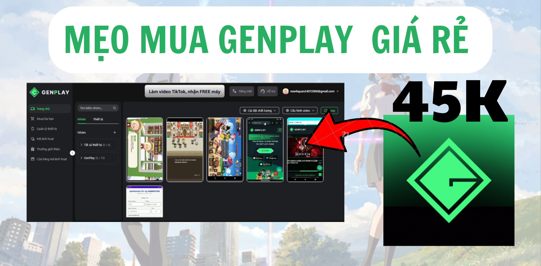 CLOUD GENPLAY  GIÁ RẺ CHUYÊN TREO GAME , HACK GAME FREE FIRE , ROOT TỰ ĐỘNG